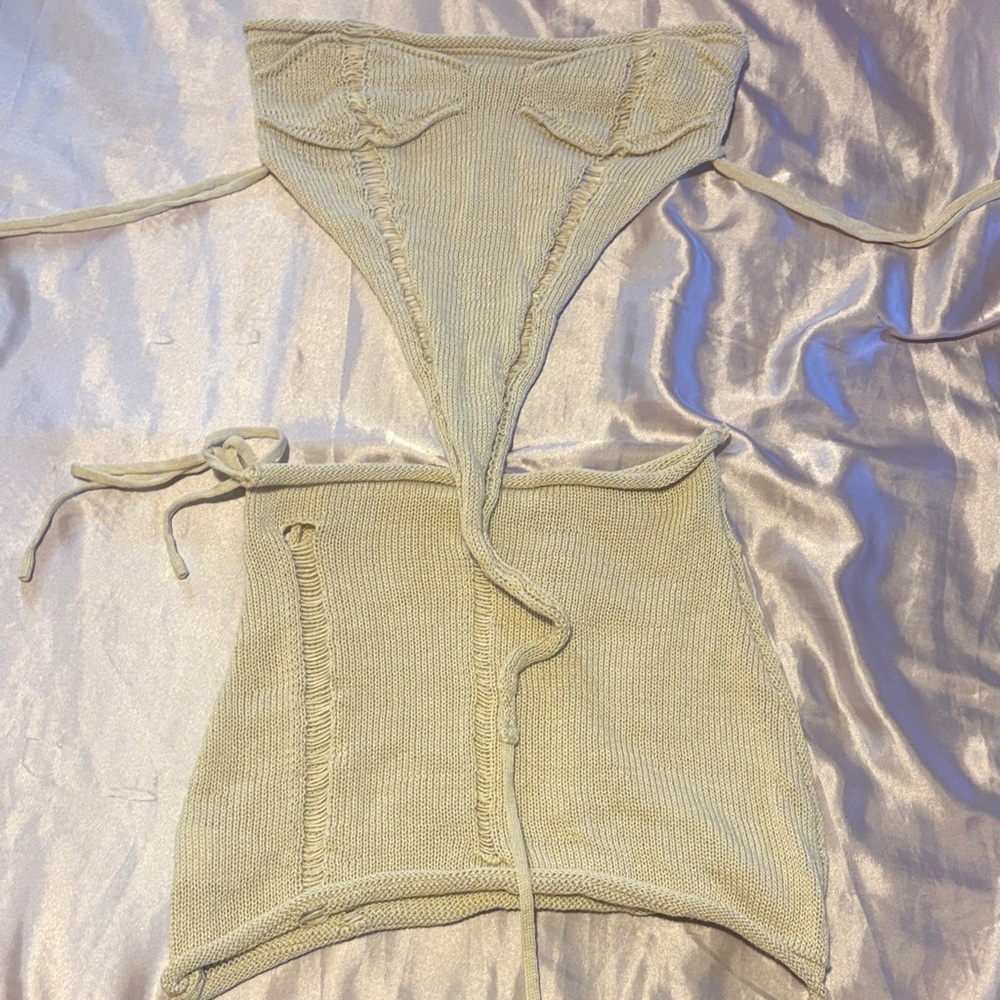 SHEIN Cream Mini Skirt Set